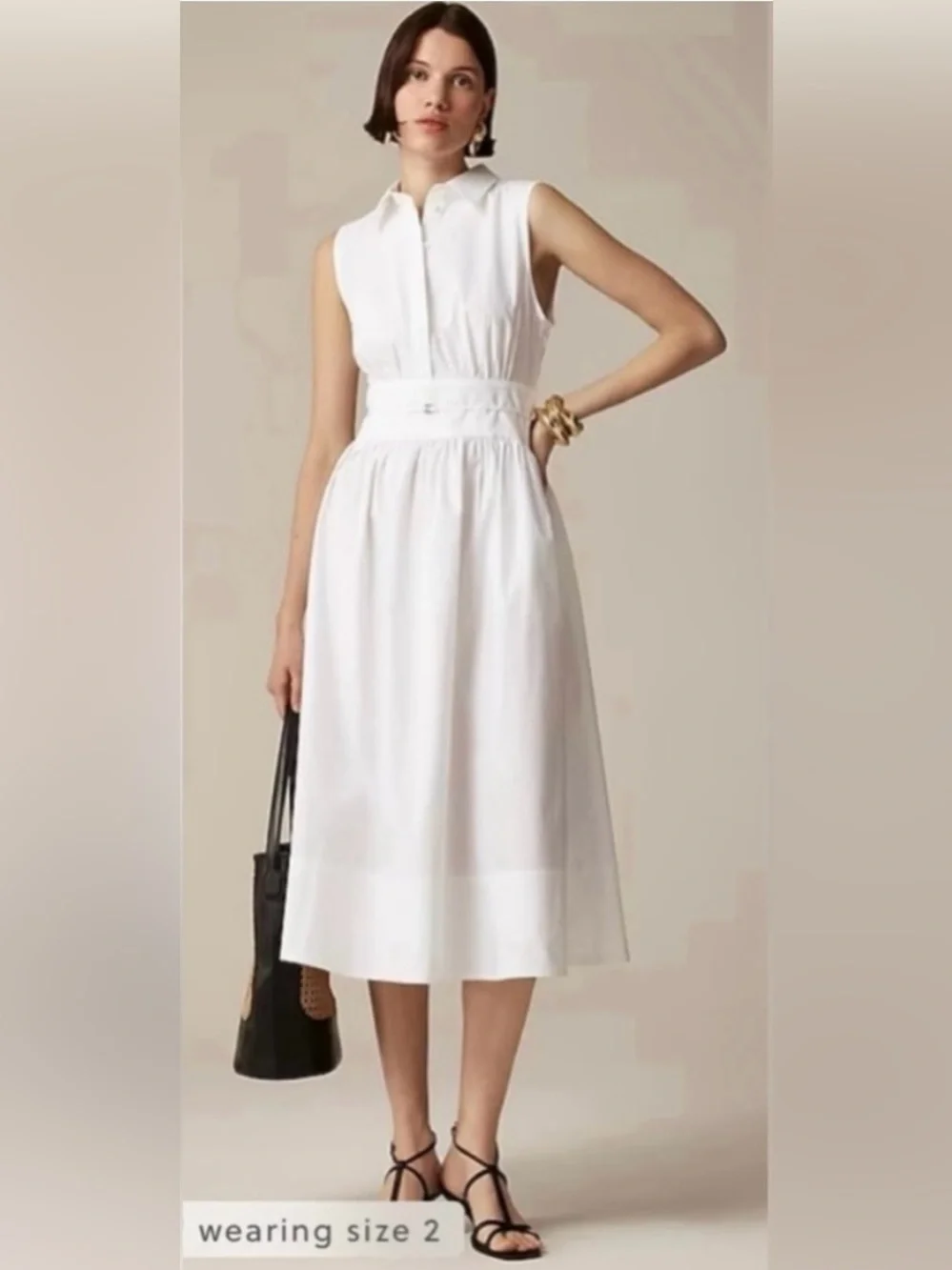 J.Crew Tall Fitted-waist shirtdress in cotton poplin